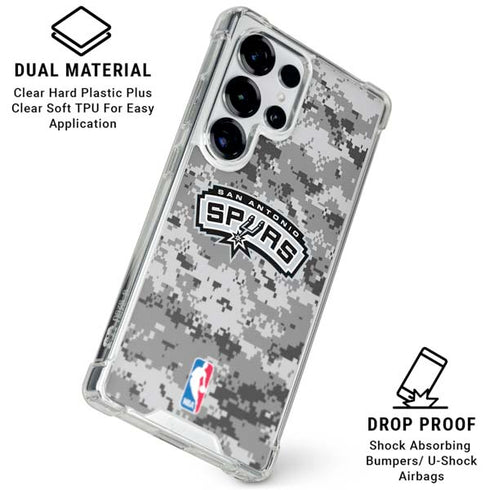NBA San Antonio Spurs Digi Camo Galaxy S25 Ultra Clear Case